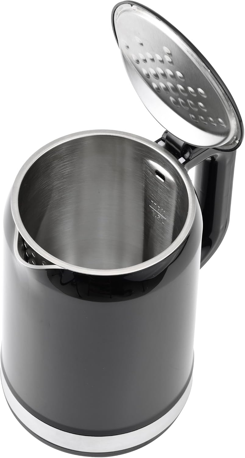 Waterkoker RVS 1.7L 2200W Dubbelwandig Zwart - 33% Korting