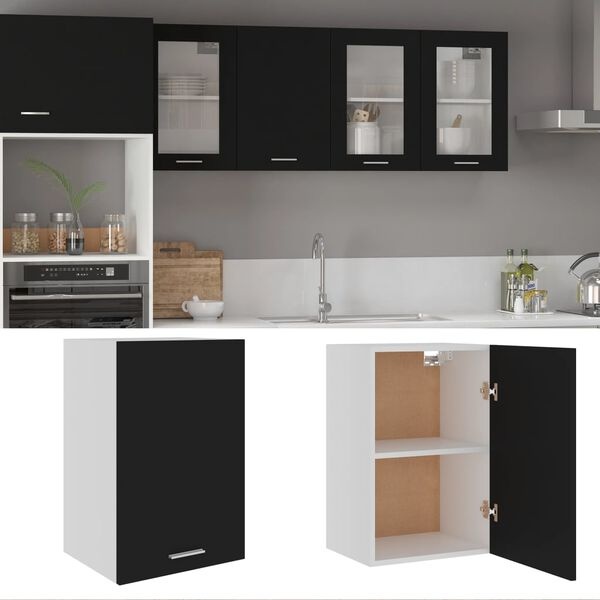vidaXL Bovenkast Lyon 39,5x31x60 cm bewerkt hout zwart