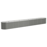 vidaXL Plantenbak 332x40x36 cm gegalvaniseerd staal grijs
