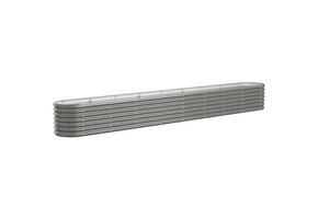 Verhoogde Plantenbak 332x40x36 cm Gegalvaniseerd Staal Grijs - 46% Korting