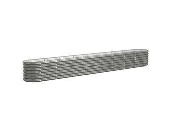 vidaXL Plantenbak 332x40x36 cm gegalvaniseerd staal grijs