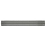 vidaXL Plantenbak 332x40x36 cm gegalvaniseerd staal grijs