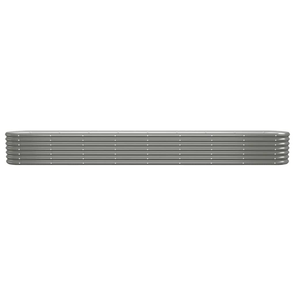 vidaXL Plantenbak 332x40x36 cm gegalvaniseerd staal grijs