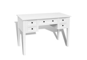vidaXL Schrijftafel met 5 Lades Wit - 67% Korting