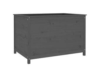 vidaXL Plantenbak verhoogd 119,5x82,5x78 cm massief grenenhout grijs