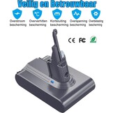 Vervangende Accu Dyson V7 SV11 Serie 4000mAh 21.6V - 34% Korting