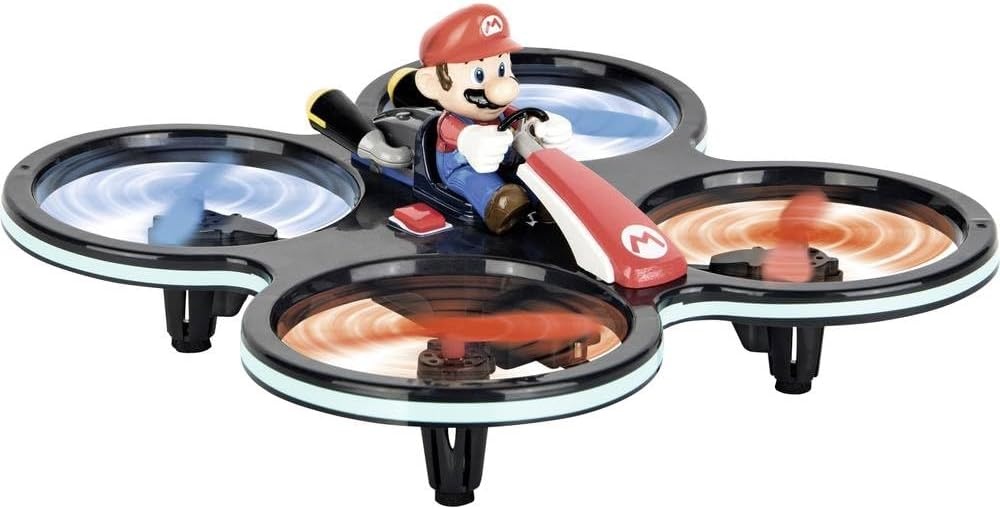 Carrera RC Mario Kart 370503024P RC Mario Kart™, Mario Mini Copter With Precise 2.4GHz Control, Rotor Protection Cage, Easy To Fly, Suitable For Ages 8 Years+