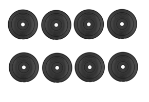 Halterschijven set 20 kg (8x 2,5 kg) ABS kunststof | Ø26mm gat | 45% korting
