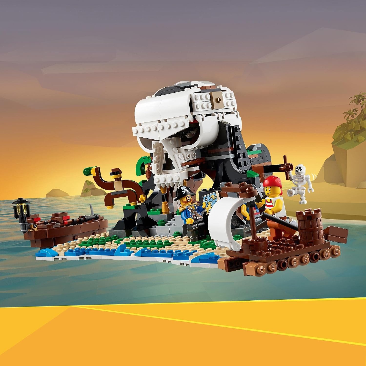 LEGO Creator 3-in-1 Piratenschip - Speelset met Piratenherberg en Schedeleiland - 1264 onderdelen