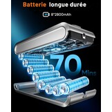 Draadloze stofzuiger, 600 W/50 kPa, 70 minuten, 1,8 l, krachtig, met oplaadbare wandhouder, verbeterde anti-klitborstel en OLED-touchscreen, voor harde vloeren/dieren/auto