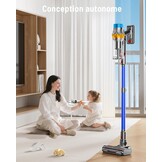 Draadloze stofzuiger, 600 W/50 kPa, 70 minuten, 1,8 l, krachtig, met oplaadbare wandhouder, verbeterde anti-klitborstel en OLED-touchscreen, voor harde vloeren/dieren/auto