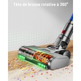 Draadloze stofzuiger, 600 W/50 kPa, 70 minuten, 1,8 l, krachtig, met oplaadbare wandhouder, verbeterde anti-klitborstel en OLED-touchscreen, voor harde vloeren/dieren/auto