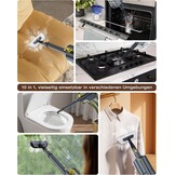 10-in-1 Stoomreiniger Zwart met Afneembare Handstoomreiniger en Accessoires