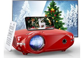 Mini Beamer Full HD 1080P Rood | 7000 Lumen Draagbaar | 52% Korting