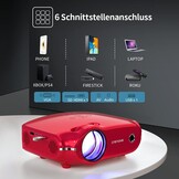 UCANFIX Mini Beamer 7000LUX Full HD 1080P - Rood