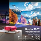 UCANFIX Mini Beamer 7000LUX Full HD 1080P - Rood