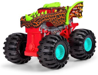Dickie Toys Dragon Monster Truck - 38,5 cm - Veelkleurige speelgoedauto met vering en platform
