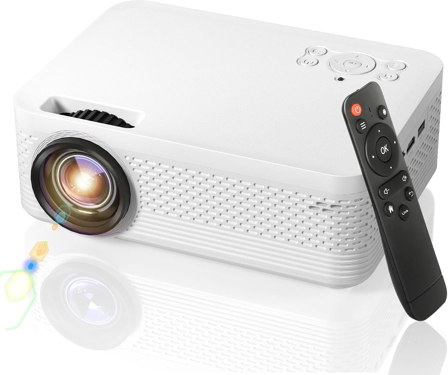 ALLJOY Mini-beamer, ondersteunt full HD, 1080p, 300 ANSI, 11500 lumen, 2,4 GHz/5 GHz, wifi, 195 inch, grootbeeld, beamer thuisbioscoop, compatibel met smartphone, HDMI, USB, laptop