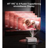 ALLJOY Mini-beamer, ondersteunt full HD, 1080p, 300 ANSI, 11500 lumen, 2,4 GHz/5 GHz, wifi, 195 inch, grootbeeld, beamer thuisbioscoop, compatibel met smartphone, HDMI, USB, laptop