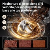 Tjean Barista Senso Espresso Machine 20 Bar met Geïntegreerde Molen - Zwart/Goud