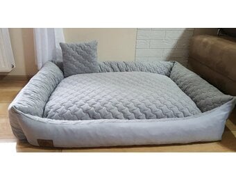 Hondenmand grijs 120x90 cm - wasbaar hondenkussen - waterdicht hondenbed