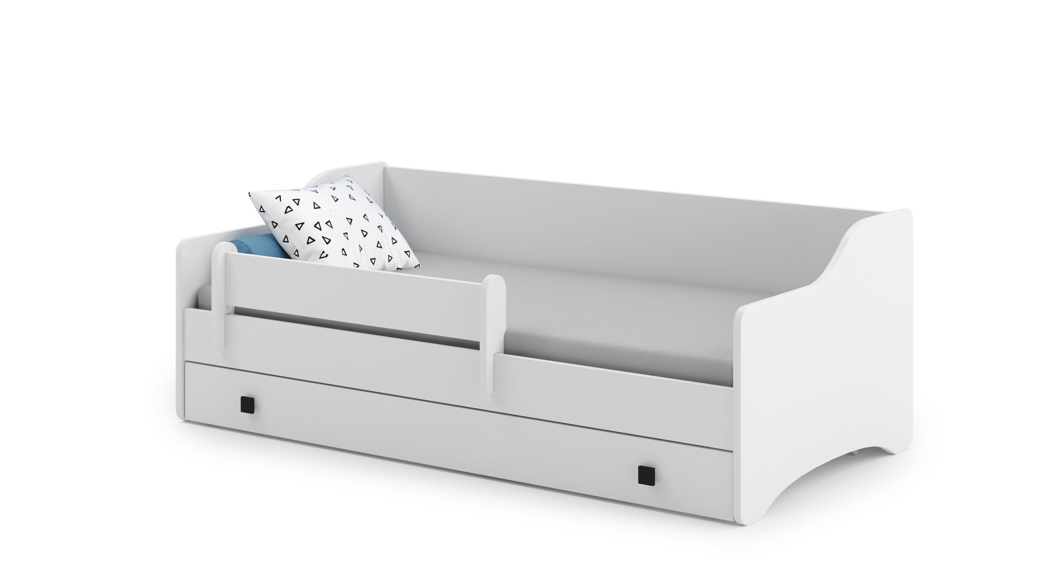 Kinderbed met lade - wit - 160x80cm - met matras