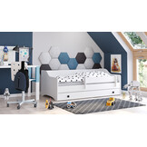 Kinderbed met lade - wit - 160x80cm - met matras