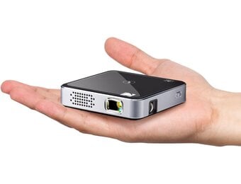 Kodak Ultra Draagbare mini-projector, HD 1080p, pico-projector, oplaadbaar, DLP-led, zwart, 100 inch (254 cm), ingebouwde luidspreker, HDMI, USB en micro-SD, compatibel met iPhone, iPad, Android