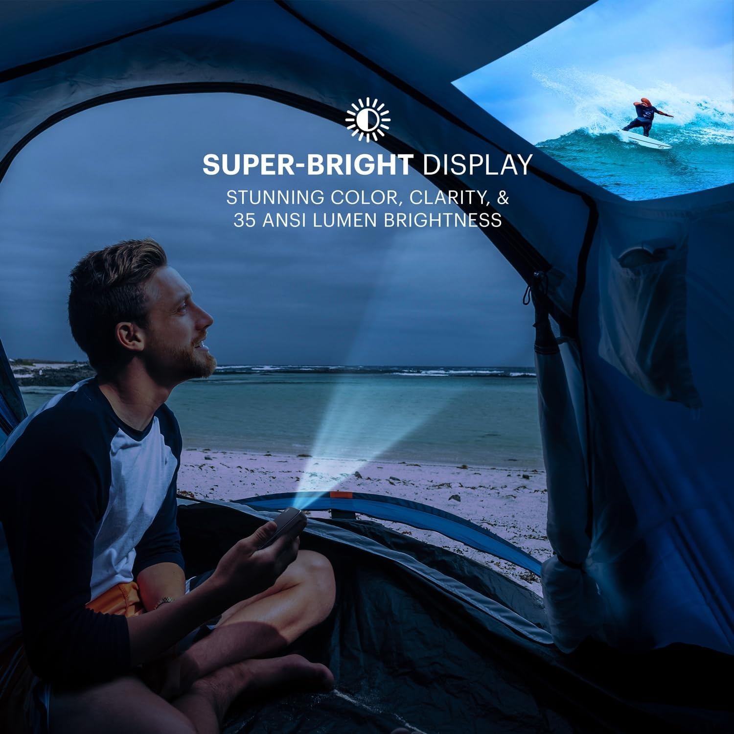 Kodak Ultra Draagbare mini-projector, HD 1080p, pico-projector, oplaadbaar, DLP-led, zwart, 100 inch (254 cm), ingebouwde luidspreker, HDMI, USB en micro-SD, compatibel met iPhone, iPad, Android