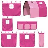 vidaXL Gordijnen voor hoogslaper met tunnel polyester roze
