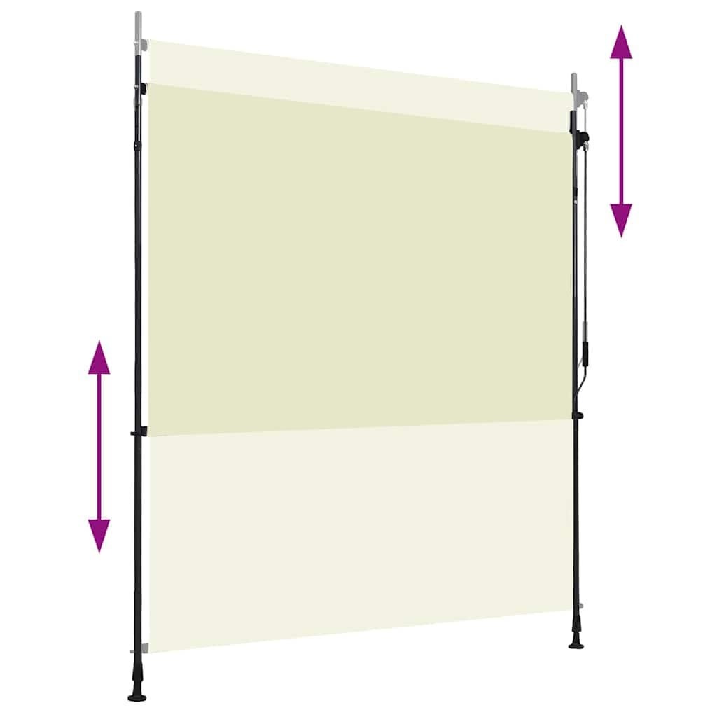 vidaXL Rolgordijn voor buiten 200x270 cm crème