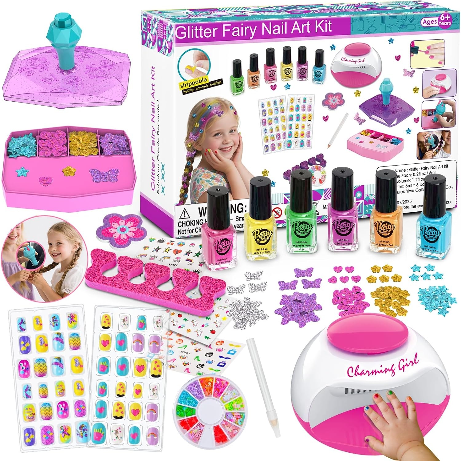 LemonDream Kindermake-up Nail Art Set met Nagelstudio en Stickers