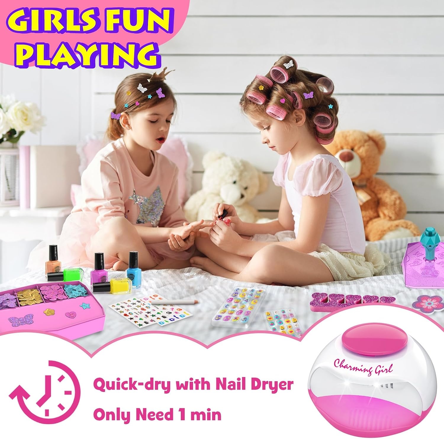 LemonDream Kindermake-up Nail Art Set met Nagelstudio en Stickers