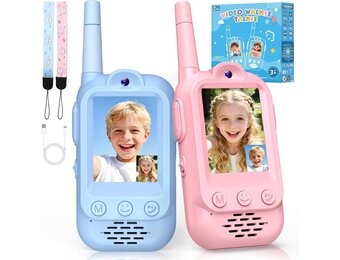 iKidiki Video Walkietalkie Kinderen Oplaadbaar. Walkie Talkie met Camera voor Kinderen 3-12 Jaar. Buitenspeelgoed, Verjaardagscadeau voor Jongens en Meisjes.