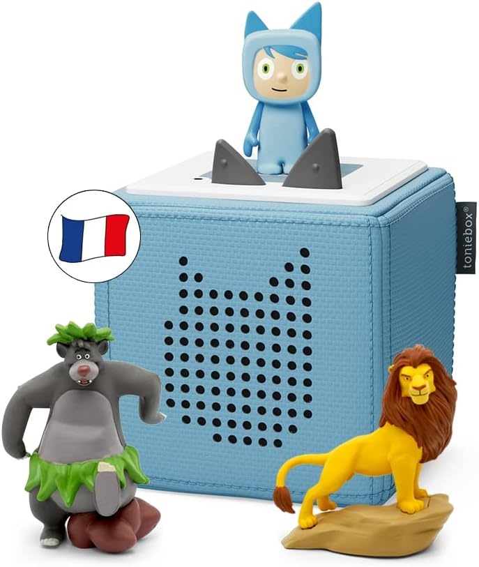 tonies Toniebox My First Helden Disney Blauw, 2 figuren geschiedenis + 1 creatief figuur, geschiedenis & muziekdoos voor kinderen van 3-7 jaar, verhalenverteller, robuust en eenvoudig te bedienen
