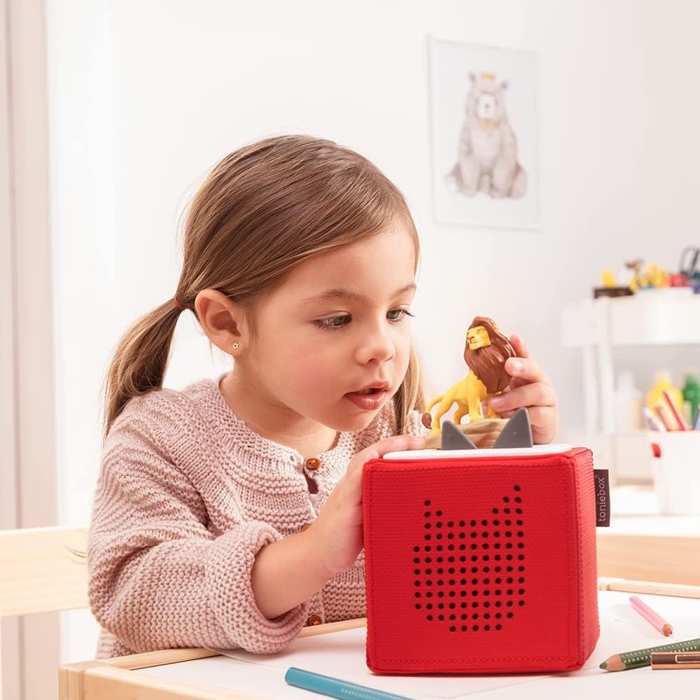tonies Toniebox My First Helden Disney Blauw, 2 figuren geschiedenis + 1 creatief figuur, geschiedenis & muziekdoos voor kinderen van 3-7 jaar, verhalenverteller, robuust en eenvoudig te bedienen