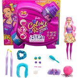 ​Barbie Color Reveal Glitter Hair Swaps pop, glanzend roze met 25 verrassingen voor kapsels en feestjes, waaronder 10 verwisselbare haarextensions, cadeau voor kinderen vanaf 3 jaar, HBG39