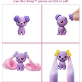 ​Barbie Color Reveal Glitter Hair Swaps pop, glanzend roze met 25 verrassingen voor kapsels en feestjes, waaronder 10 verwisselbare haarextensions, cadeau voor kinderen vanaf 3 jaar, HBG39