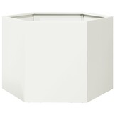 Zeshoekige Plantenbak Staal Wit 69x60x45 cm - 46% Korting