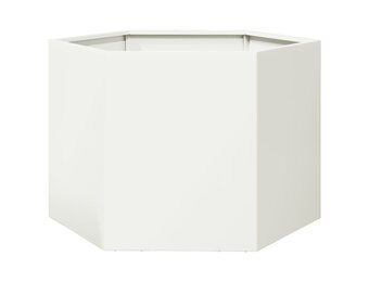 Zeshoekige Plantenbak Staal Wit 69x60x45 cm - 46% Korting