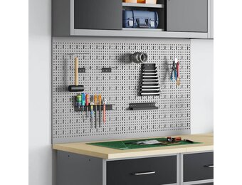 vidaXL Gereedschap Wandpaneel 2 st Grijs 100x60cm - 34% Korting