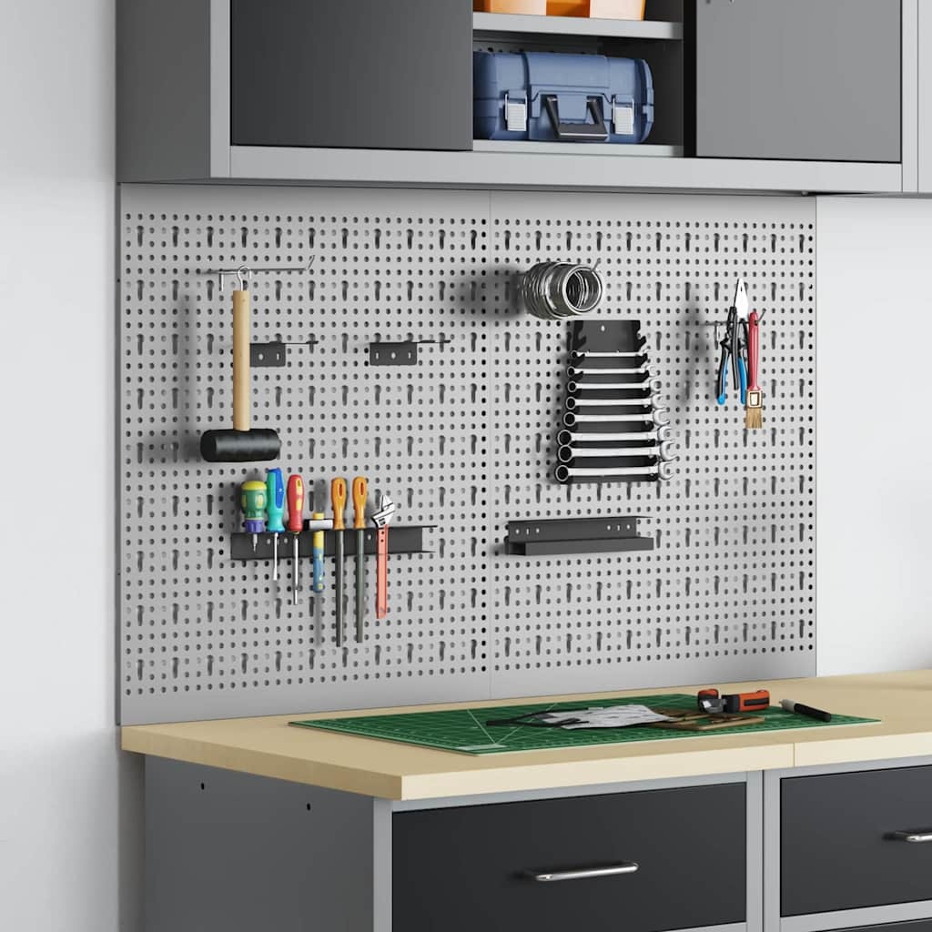 vidaXL Gereedschap Wandpaneel 2 st Grijs 100x60cm - 34% Korting