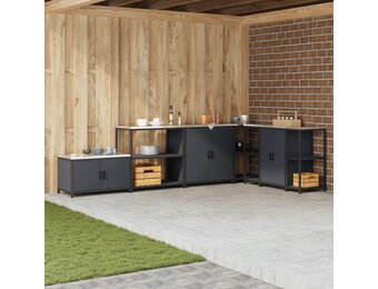 vidaXL Keukenplankeenheid HATTEM Antraciet 90x50x92 cm - 35% Korting!