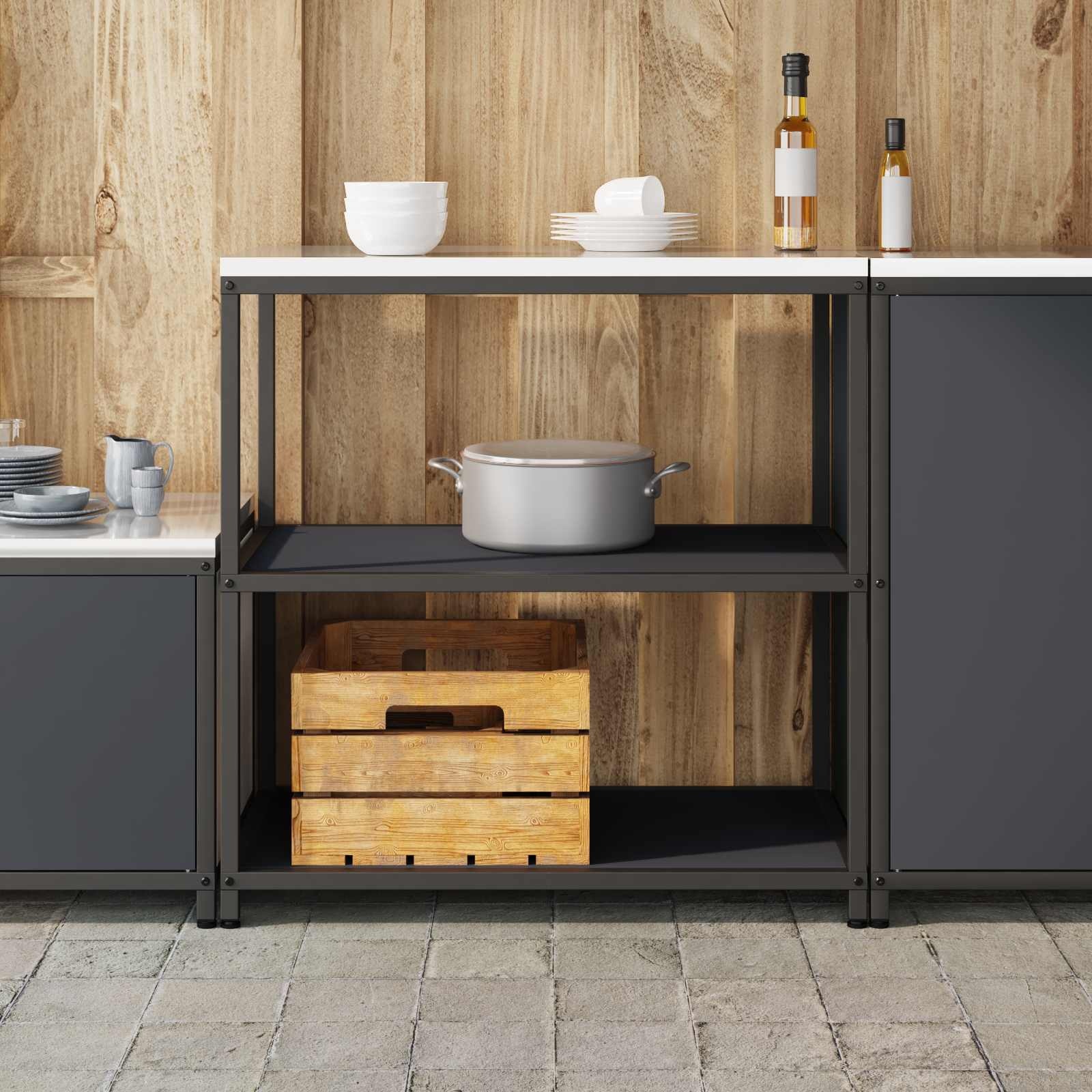 vidaXL Keukenplankeenheid HATTEM Antraciet 90x50x92 cm - 35% Korting!