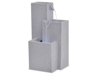 vidaXL Binnenfontein Polyresin met LED - Grijs - 34% Korting