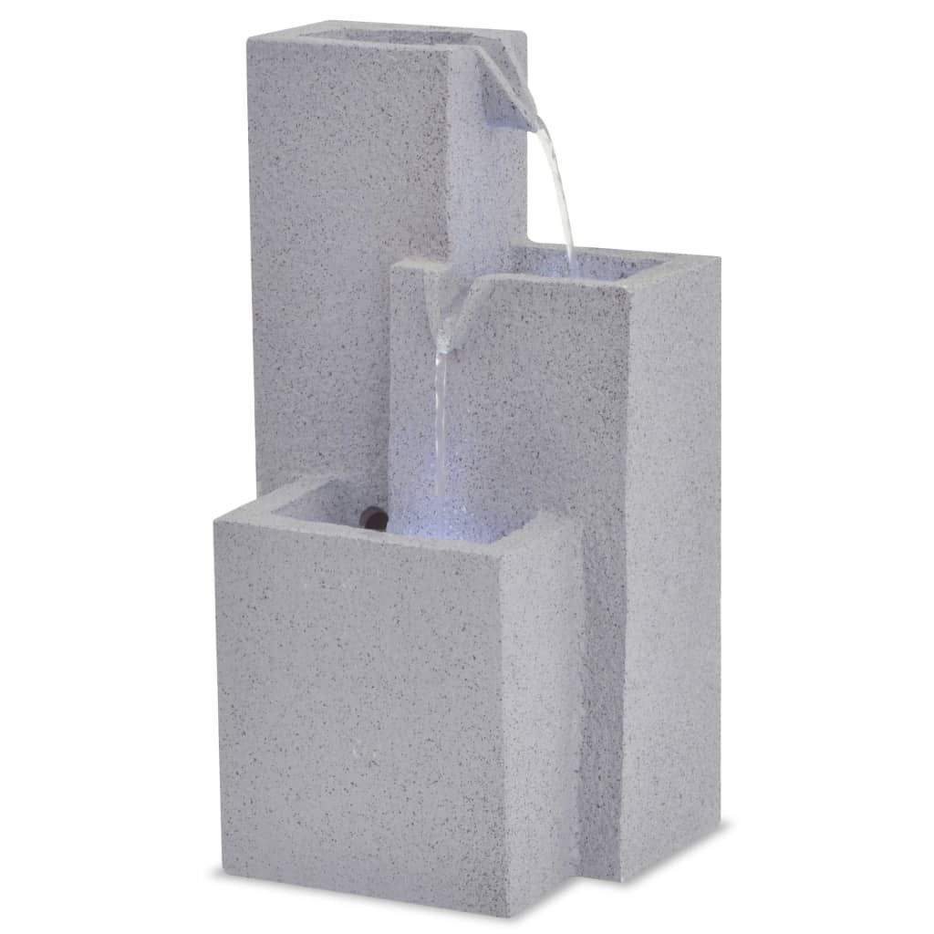 vidaXL Binnenfontein Polyresin met LED - Grijs - 34% Korting