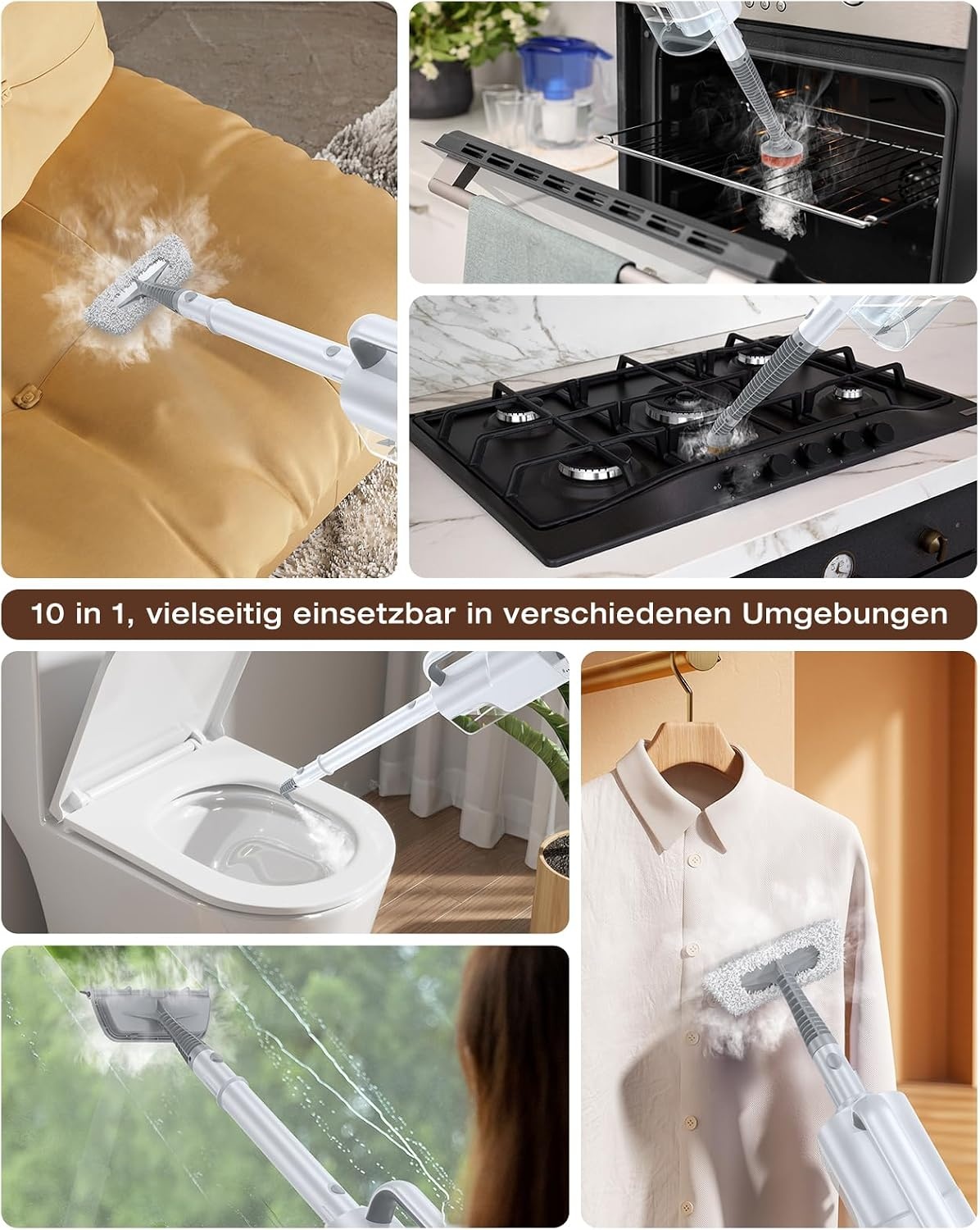 Stoomreiniger 10-in-1 Wit - 34% Korting