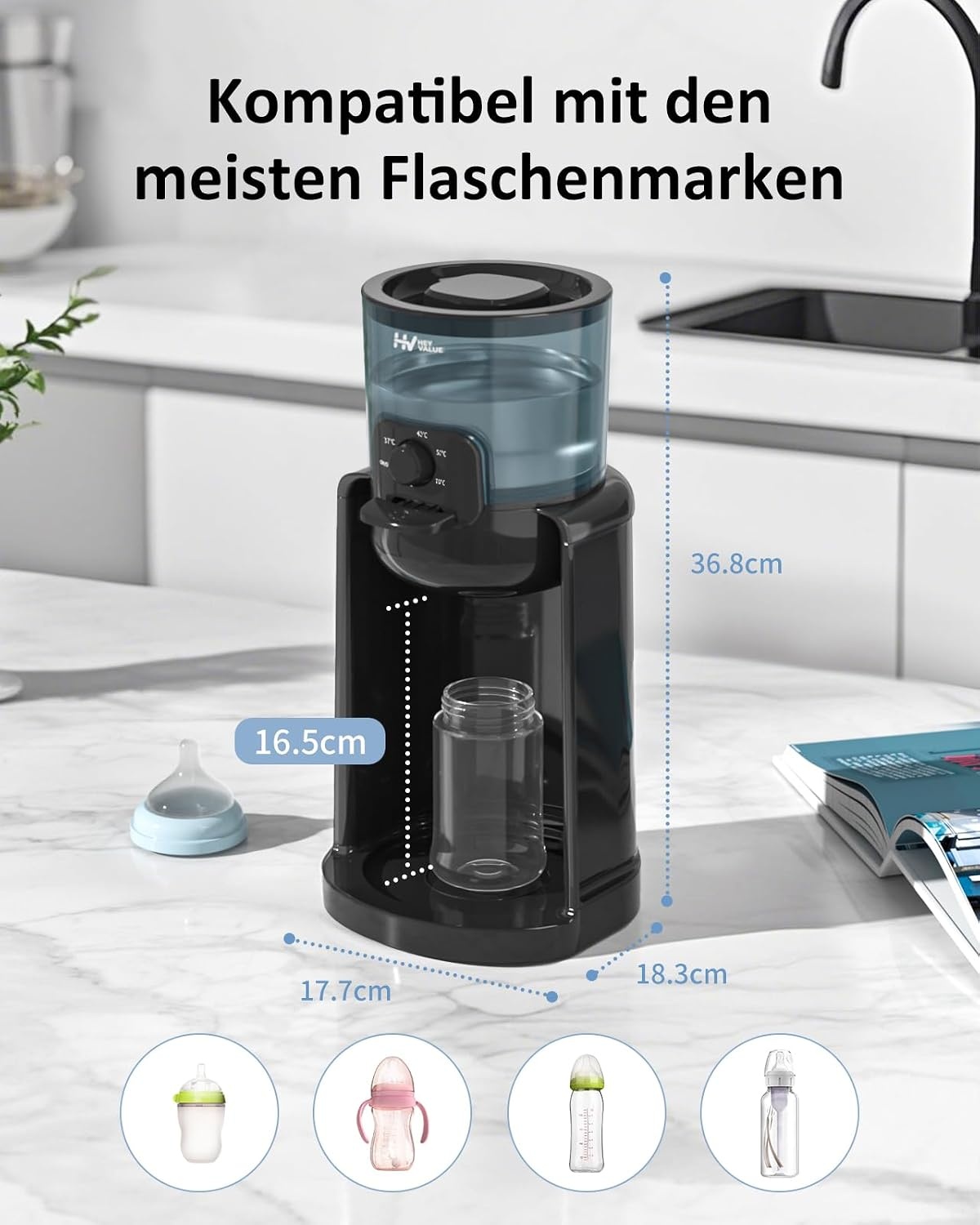Babyfles Verwarmer & Waterdispenser Zwart | 400W | 29% Korting