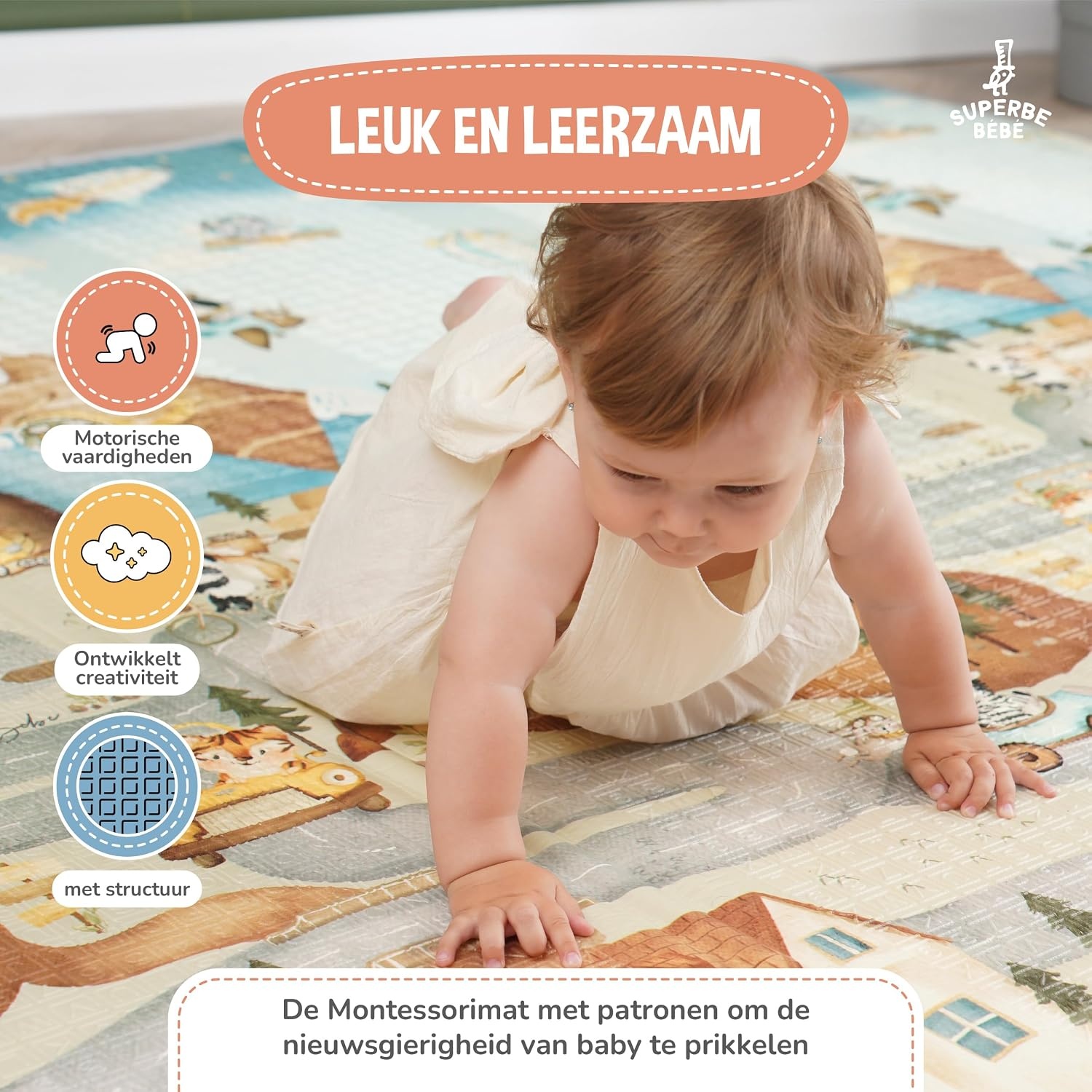 Baby Speelmat 150x180cm - Dik, Opvouwbaar & Veilig met 34% Korting!