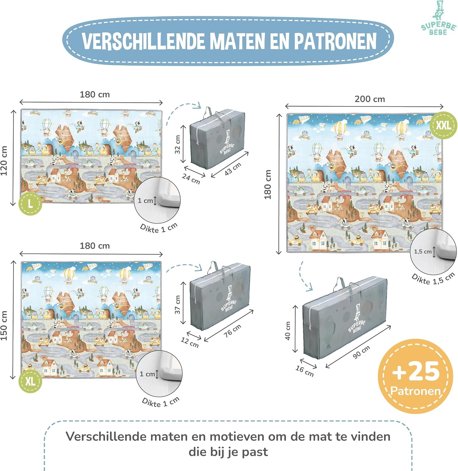 Baby Speelmat 150x180cm - Dik, Opvouwbaar & Veilig met 34% Korting!